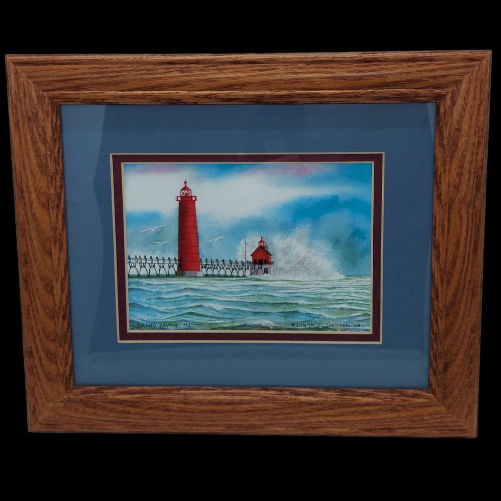 Artistic Impressions Framed Print of Lighthouse/Pier Grand Haven, MI
